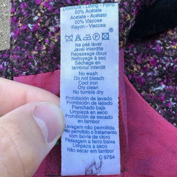 Vintage 90's Kenzo Paris Tweed Silk Lined Maxi Sheath Dress with Pockets Size 6 - Picture 9 of 9